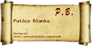 Patócs Blanka névjegykártya