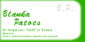 blanka patocs business card